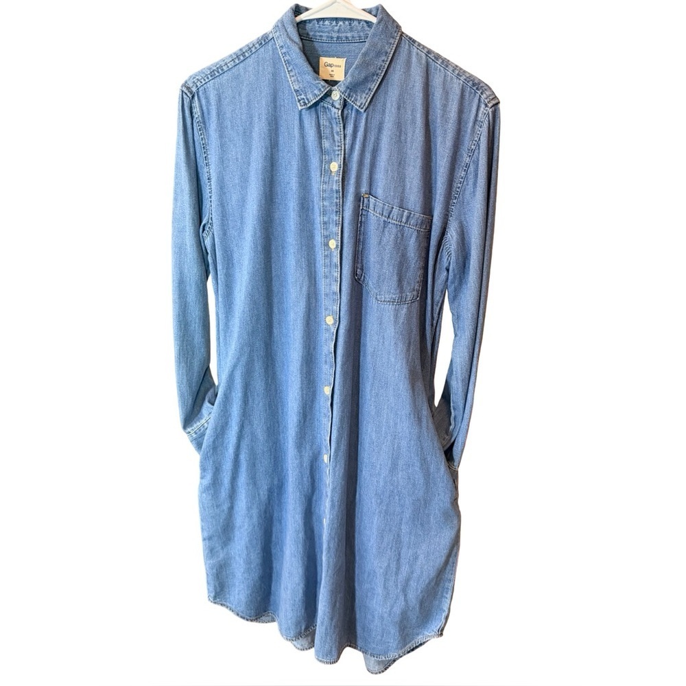 GAP Denim Dress XS | Classic Long Sleeve Midi